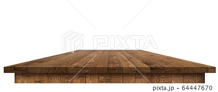 Empty wooden table perspective with clipping mask 64447670