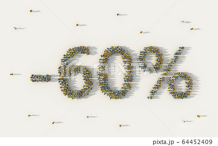 Large group of people forming 60 percent off sale 64452409