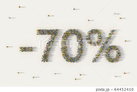 Large group of people forming 70 percent off sale 64452410