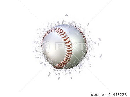 野球のボールが爆発して破片が飛び散るのイラスト素材