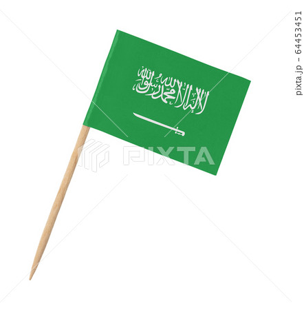 Small paper flag of Saudi Arabia on wooden stick 64453451