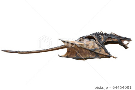 Fantasy dragon isolated on white 3d illustration Fantasy dragon isolated on white 3d illustration 64454001