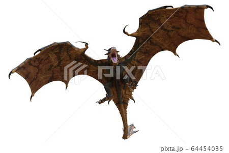 Fantasy dragon isolated on white 3d illustration Fantasy dragon isolated on white 3d illustration 64454035