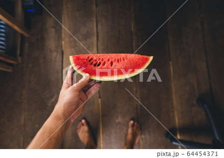 Close-Up Of  Watermelon-Watermelon Slices Against 64454371