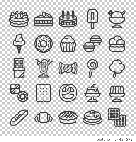 スイーツ アイコン セットのイラスト素材