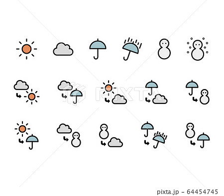 Set Illustration Cute Of Weather Icons Stock Illustration