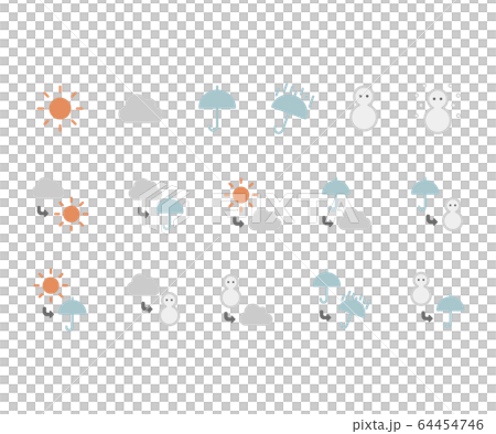 天気のアイコンのセット／イラスト／かわいい 64454746