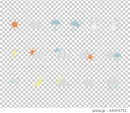 天気のアイコンのセット／イラスト／かわいい 64454752