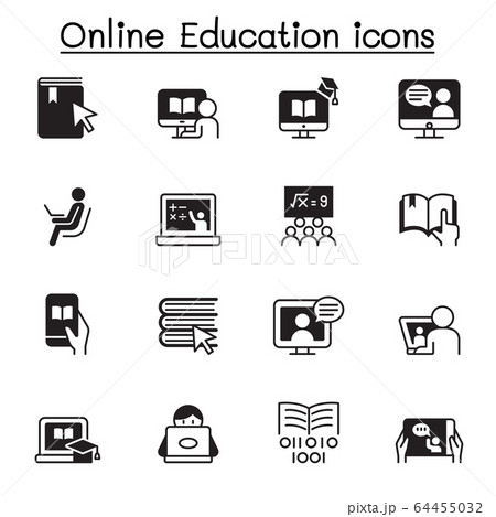 Online education icon set vector illustration Online education icon set vector illustration 64455032