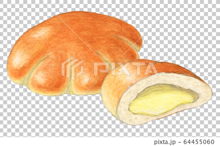 Cream Bread Bread Hand Painted Watercolor Stock Illustration