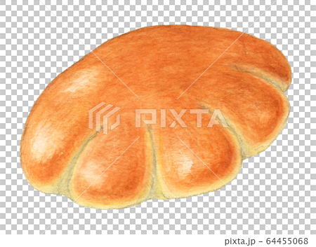 クリームパン パン 手描き 水彩のイラスト素材