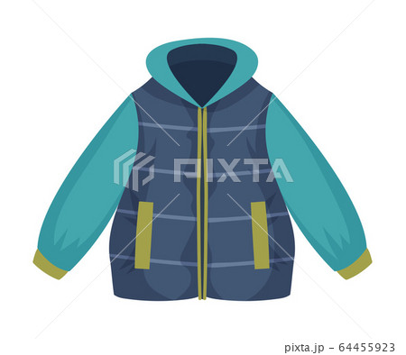 Padded Jacket with Side Pockets as Womenswear Vector Illustration 64455923
