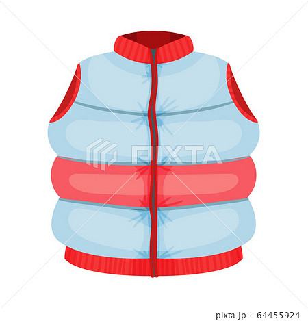 Padded Sleeveless Zippered Vest as Womenswear Vector Illustration 64455924