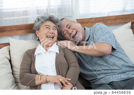 Romantic with big smile and laughing of senior Romantic with big smile and laughing of senior 64456639