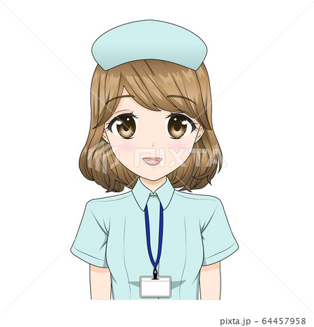 看護師_介護士_医療スタッフ女性*EPSファイルは帽子の着脱が可能です 64457958