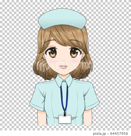 看護師_介護士_医療スタッフ女性*EPSファイルは帽子の着脱が可能です 64457958