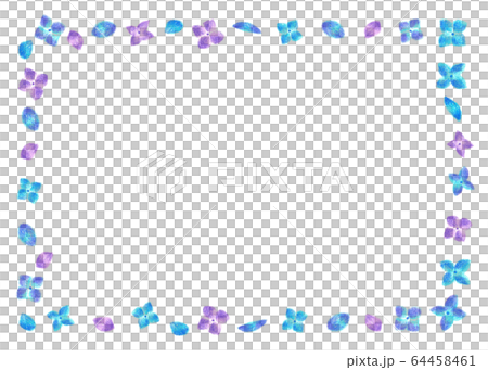 紫陽花　フレーム　色鉛筆画 64458461