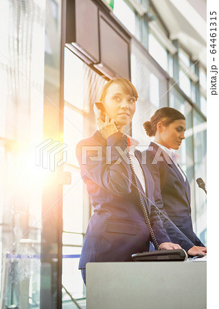 Portrait of young attractive passenger service Portrait of young attractive passenger service 64461315