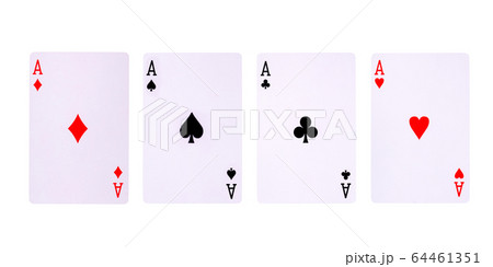 Playing cards for poker game on white background with clipping path. Playing cards for poker game on white background with clipping path. 64461351