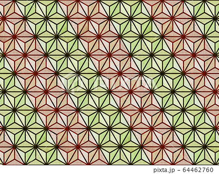 六角麻の葉 テクスチャ パターン 寄木のイラスト素材 [64462760] - PIXTA