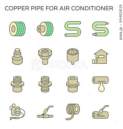 Air conditioner installation tool vector icon set Air conditioner installation tool vector icon set 64463616