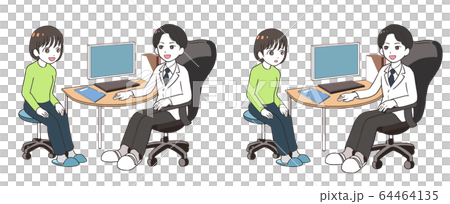 女性を診察する男性医師 64464135