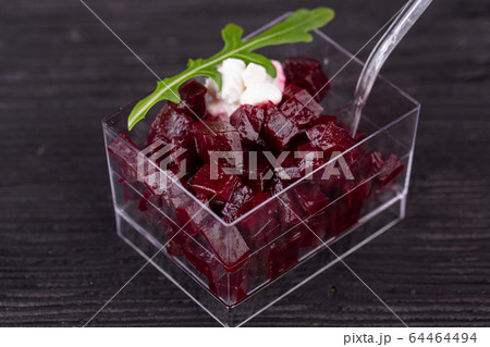 Boiled beet salad with sour cream Boiled beet salad with sour cream 64464494