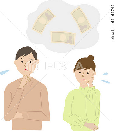 お金の心配をする夫婦ベクター お金の心配をする夫婦ベクター 64464749