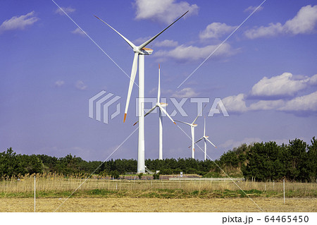 風力発電　風車　鳥取県東伯郡北栄町 64465450