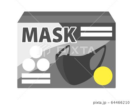 箱に入った黒マスクのイラスト 64466210