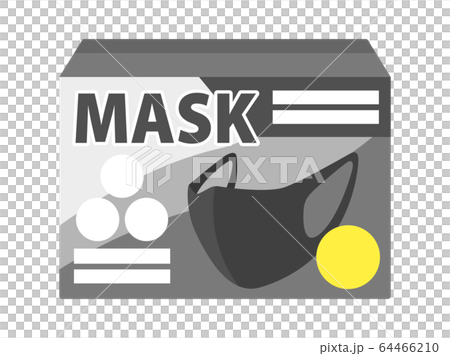 箱に入った黒マスクのイラスト 64466210
