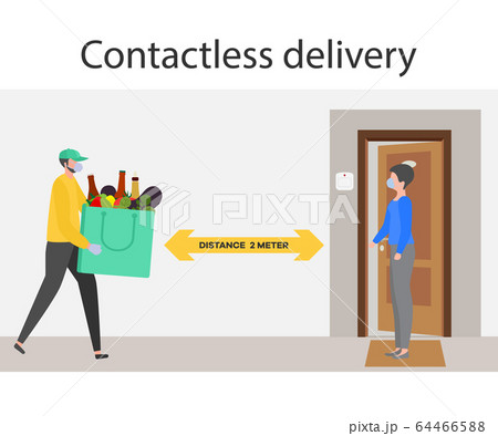 Coronavirus COVID-19 Contactless delivery People 64466588