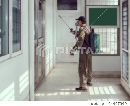 Blurred of working on the injection of chemicals to kill the corona virus. (COVID-19) 64467349