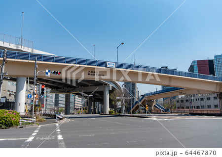 交差点 歩道橋イメージ 飯田橋交差点 東京都新宿区 外堀通り 目白通り 64467870
