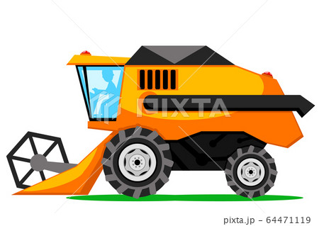 Harvester machine with a silhouette of a driver on Harvester machine with a silhouette of a driver on 64471119