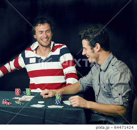 young people playing poker off-line tournament, friends party concept at home, lifestyle people concept 64471424