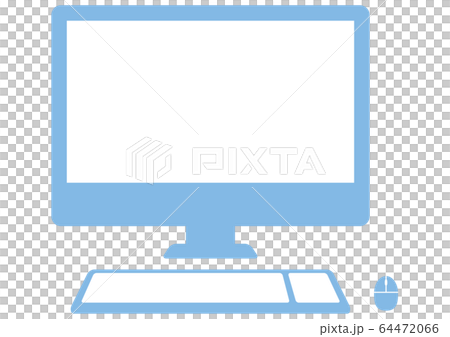 One-color illustration of integrated desktop PC 64472066