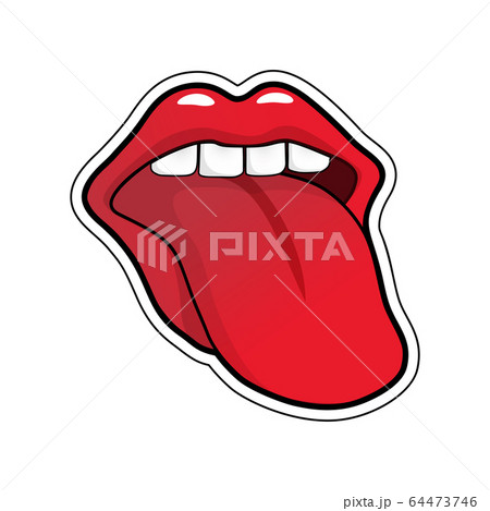 Pop art vector speaking red lips. Half-open mouth, Pop art vector speaking red lips. Half-open mouth, 64473746