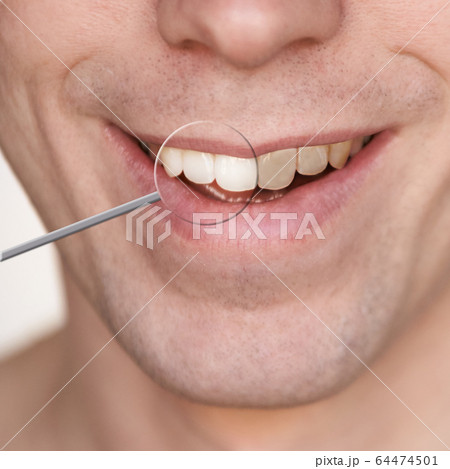 Men smile. Whitening oral care concept. Men smile. Whitening oral care concept. 64474501