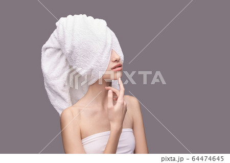 Young woman cosmetology portrait. Beauty girl face Young woman cosmetology portrait. Beauty girl face 64474645