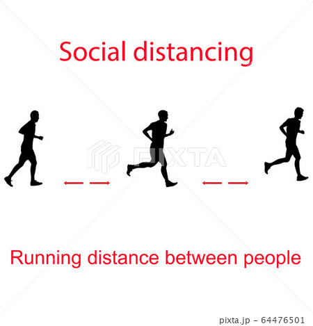 drawing a pictures silhouettes of people running 64476501