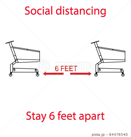 Keep the length of two grocery carts between you 64476540