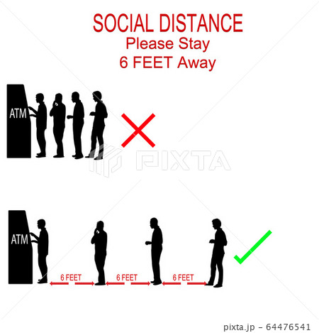 ATM cash dispenser pictures with silhouettes of 64476541