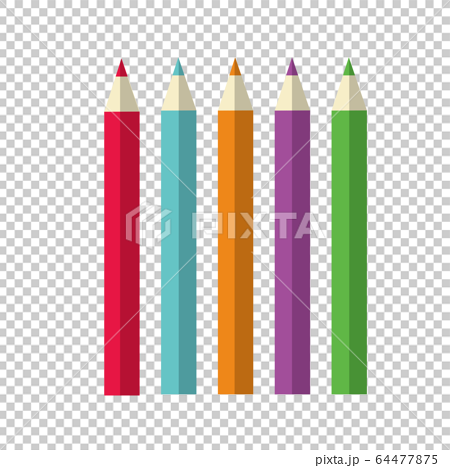 色鉛筆 シンプルでおしゃれなデザイン文具のイラストのイラスト素材