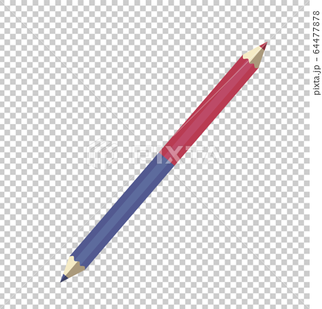赤青鉛筆 シンプルでおしゃれな文房具のイラストのイラスト素材