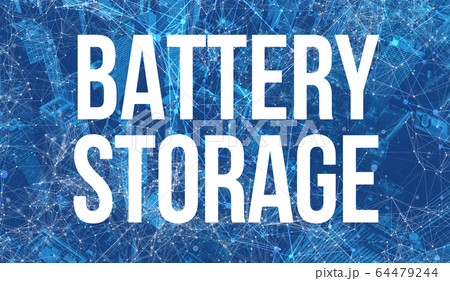 Battery Storage theme with abstract cityscape Battery Storage theme with abstract cityscape 64479244