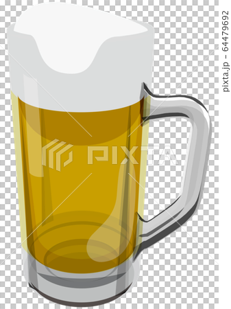 ベクターイラスト ジョッキに注がれた生ビール お酒 乾杯 ベクターイラスト ジョッキに注がれた生ビール お酒 乾杯 64479692
