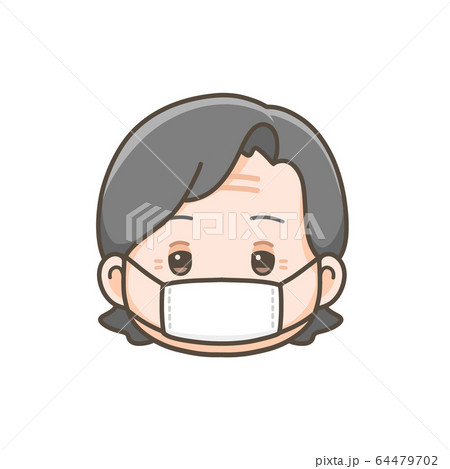 マスク姿の高齢女性のイラスト 64479702