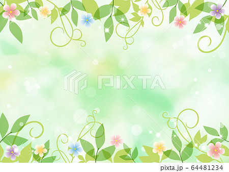 蔓草と花 背景のイラスト素材