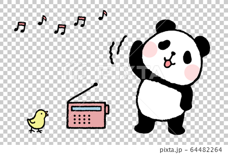 Panda Radio Exercises Stock Illustration